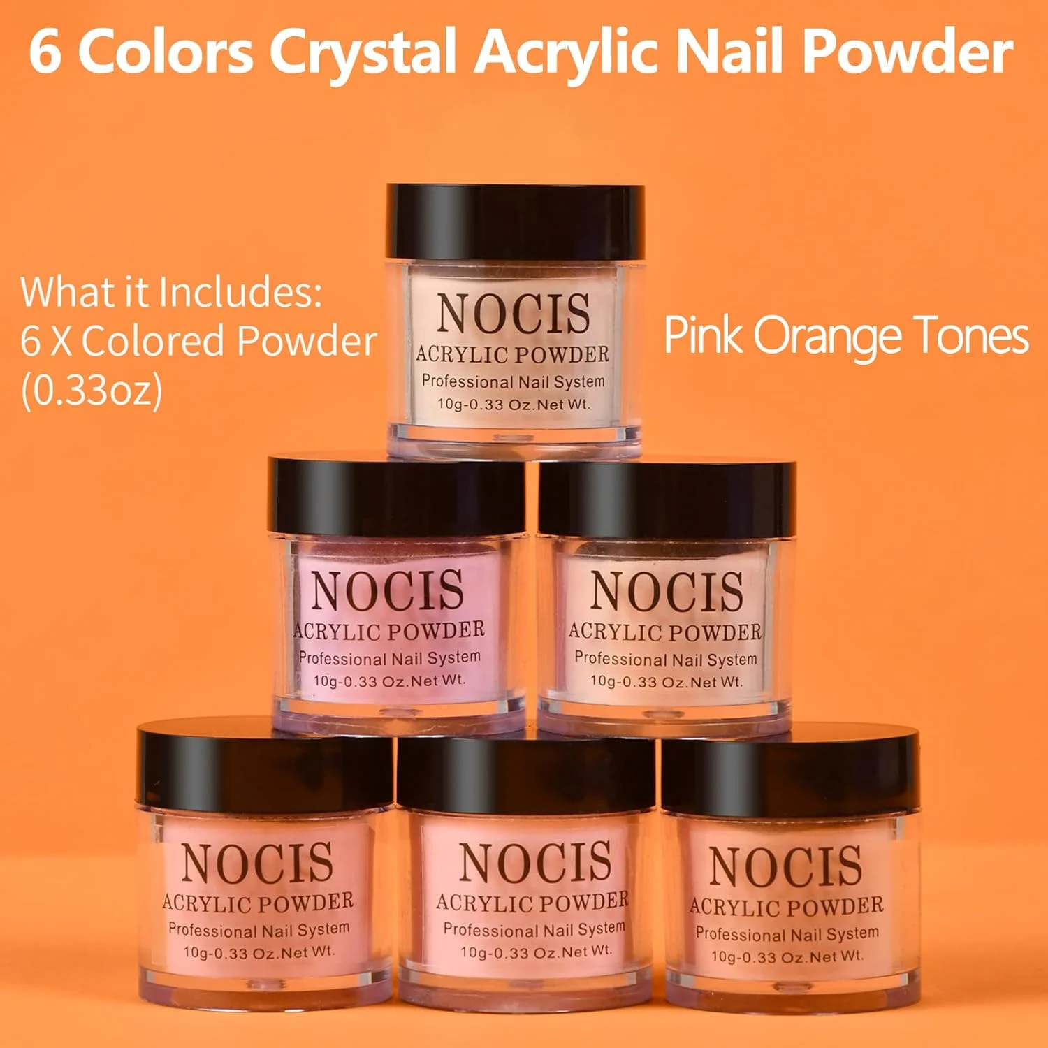 ست پودر اکریلیک رنگ بدن - 6 رنگ پودر اکریلیک کریستالی - پودر ناخن صورتی نارنجی برای اکستنشن ناخن مصنوعی اکریلیک و طراحی ناخن - کیت ناخن اکریلیک بدون نیاز به دستگاه UV ست پودر اکریلیک رنگ بدن - 6 رنگ پودر اکریلیک کریستالی - پودر ناخن صورتی نارنجی برای اکستنشن ناخن مصنوعی اکریلیک و طراحی ناخن - کیت ناخن اکریلیک بدون نیاز به دستگاه UV