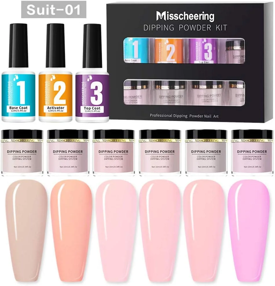 ست پودر دیپینگ ناخن، ست اکلیل هنری برای مانیکور فرنچ اکستنشن با لاک پایه و تاپ کت و فعال کننده، بدون نیاز به لامپ UV LED ست پودر دیپینگ ناخن، ست اکلیل هنری برای مانیکور فرنچ اکستنشن با لاک پایه و تاپ کت و فعال کننده، بدون نیاز به لامپ UV LED