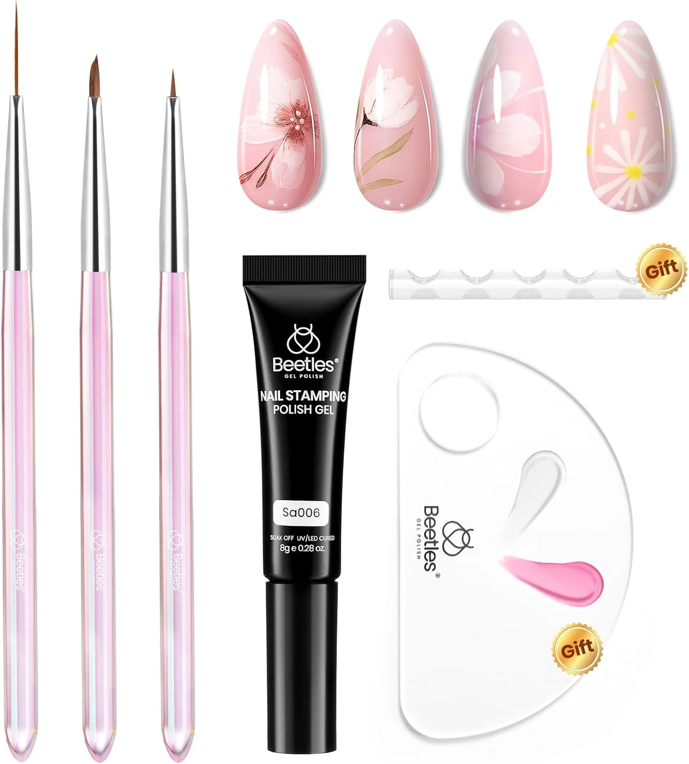 ست قلموهای طراحی ناخن Beetles برای لاک ژل، 3 عدد قلم طراحی ناخن و یک ژل نقاشی سفید، کیت قلم موی گلبرگ همه کاره، طراحی گل با پالت، ابزار نقطه گذاری مانیکور ست قلموهای طراحی ناخن Beetles برای لاک ژل، 3 عدد قلم طراحی ناخن و یک ژل نقاشی سفید، کیت قلم موی گلبرگ همه کاره، طراحی گل با پالت، ابزار نقطه گذاری مانیکور