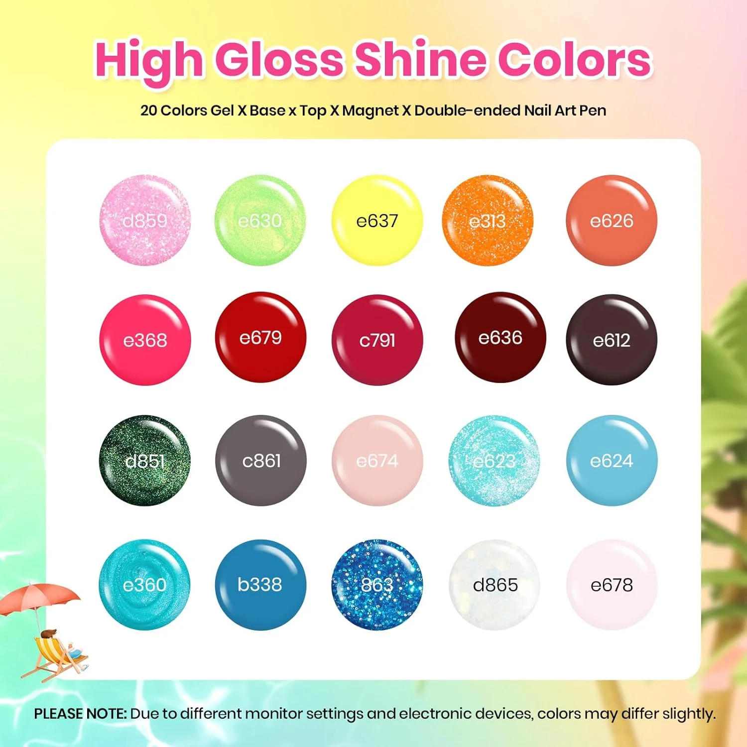 مجموعه لاک ژل ناخن بیترلز - 20 رنگ صورتی، آبی، سبز، زرد، صدفی با پوشش پایه براق و مات، کیت مانیکور DIY برای سالن، مهمانی ساحلی، ناخن های نئونی، S مجموعه لاک ژل ناخن بیترلز - 20 رنگ صورتی، آبی، سبز، زرد، صدفی با پوشش پایه براق و مات، کیت مانیکور DIY برای سالن، مهمانی ساحلی، ناخن های نئونی، S