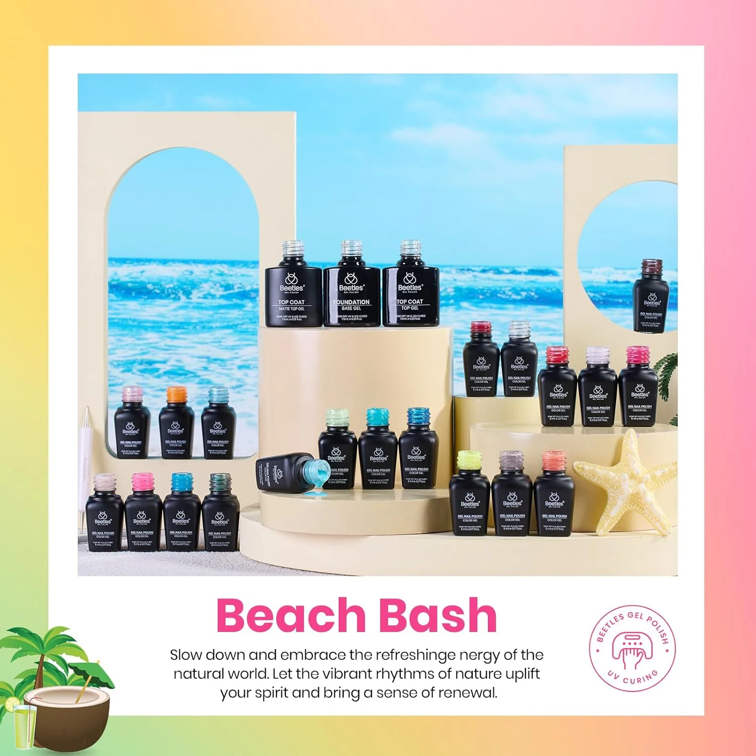 مجموعه لاک ژل ناخن بیترلز - 20 رنگ صورتی، آبی، سبز، زرد، صدفی با پوشش پایه براق و مات، کیت مانیکور DIY برای سالن، مهمانی ساحلی، ناخن های نئونی، S مجموعه لاک ژل ناخن بیترلز - 20 رنگ صورتی، آبی، سبز، زرد، صدفی با پوشش پایه براق و مات، کیت مانیکور DIY برای سالن، مهمانی ساحلی، ناخن های نئونی، S