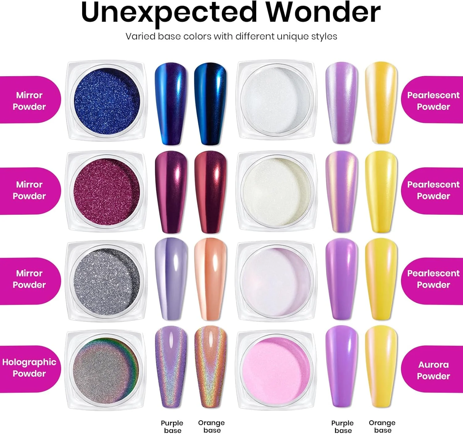 پودر کروم ناخن ۸ رنگ با افکت آینه ای متالیک به همراه کیت نوار لاتکس مایع، پودر سفید نقره ای با رنگین کمانی پری دریایی، اکلیل صورتی آبی، هدیه تزئین لاک ژل برای خانم ها پودر کروم ناخن ۸ رنگ با افکت آینه ای متالیک به همراه کیت نوار لاتکس مایع، پودر سفید نقره ای با رنگین کمانی پری دریایی، اکلیل صورتی آبی، هدیه تزئین لاک ژل برای خانم ها