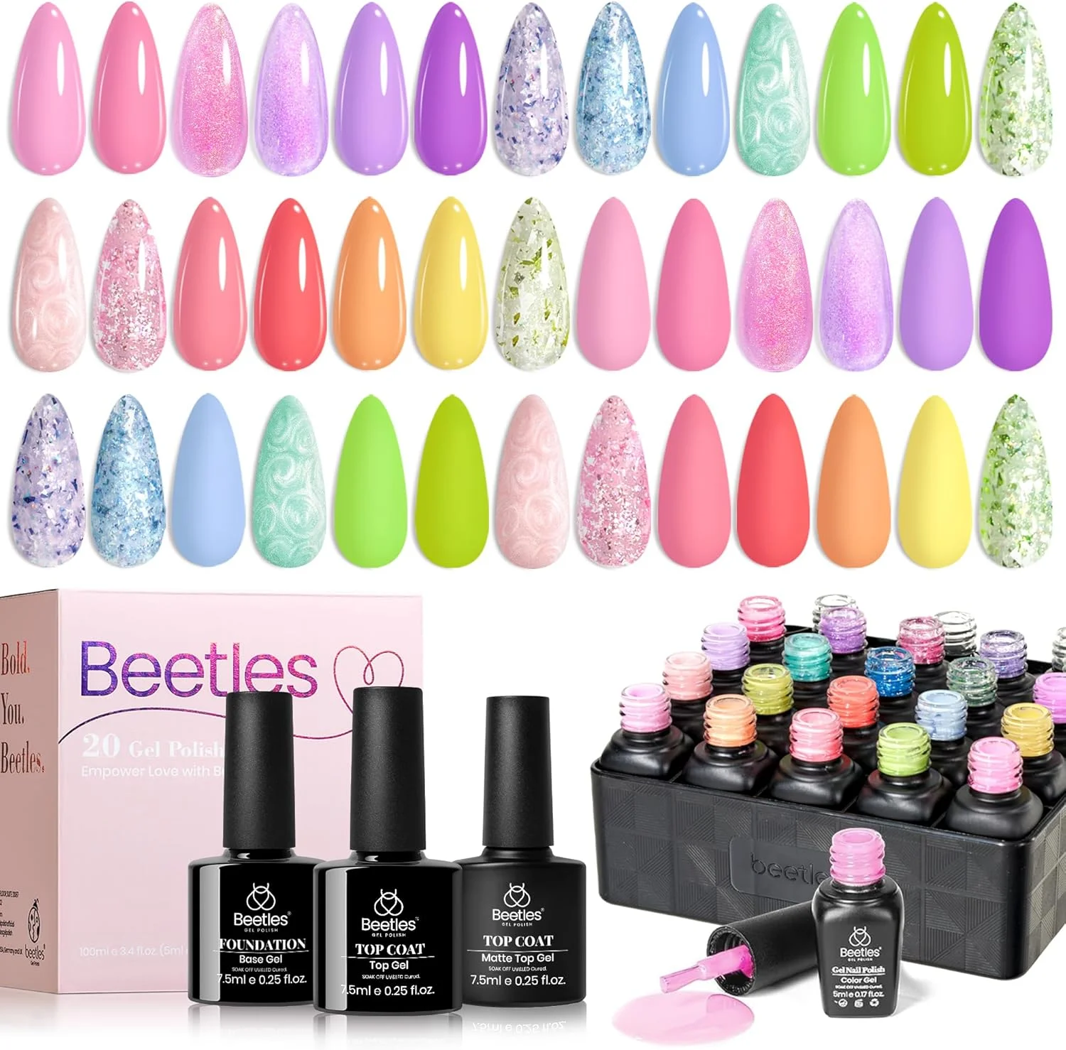 مجموعه لاک ژل بیتلز - 28 تکه رنگ های پاستلی صورتی، زرد، سبز، آبی، اکلیلی، رنگ ماکارون، مناسب طراحی ناخن بهاری و تابستانی برای خانم ها و دختران مجموعه لاک ژل بیتلز - 28 تکه رنگ های پاستلی صورتی، زرد، سبز، آبی، اکلیلی، رنگ ماکارون، مناسب طراحی ناخن بهاری و تابستانی برای خانم ها و دختران