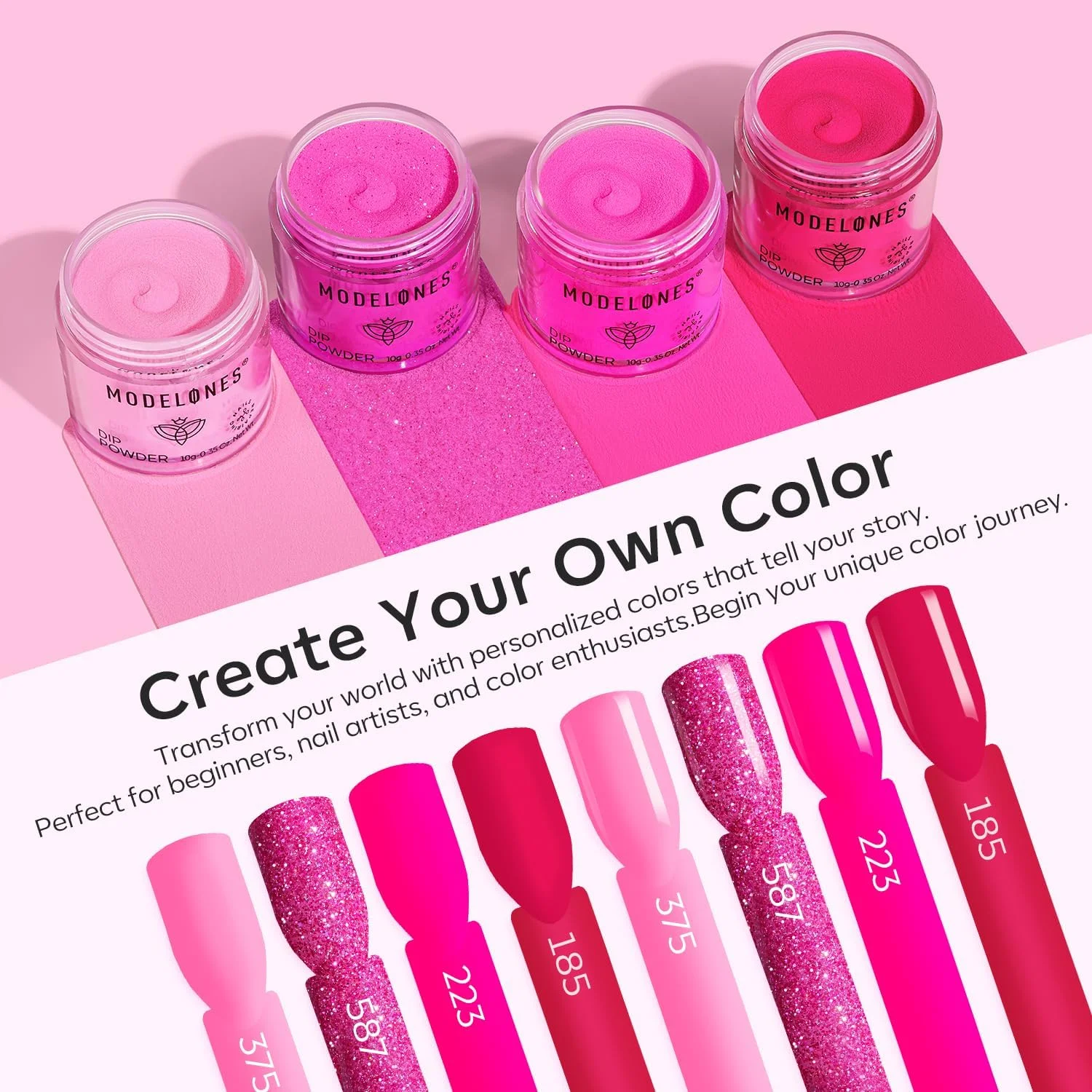 ست پودر دیپ ناخن Modelones، 4 رنگ صورتی داغ اکلیلی، ست شروع کننده با مایع و لوازم جانبی کامل برای طراحی ناخن فرانسوی، سالن خانگی و مانیکور ست پودر دیپ ناخن Modelones، 4 رنگ صورتی داغ اکلیلی، ست شروع کننده با مایع و لوازم جانبی کامل برای طراحی ناخن فرانسوی، سالن خانگی و مانیکور