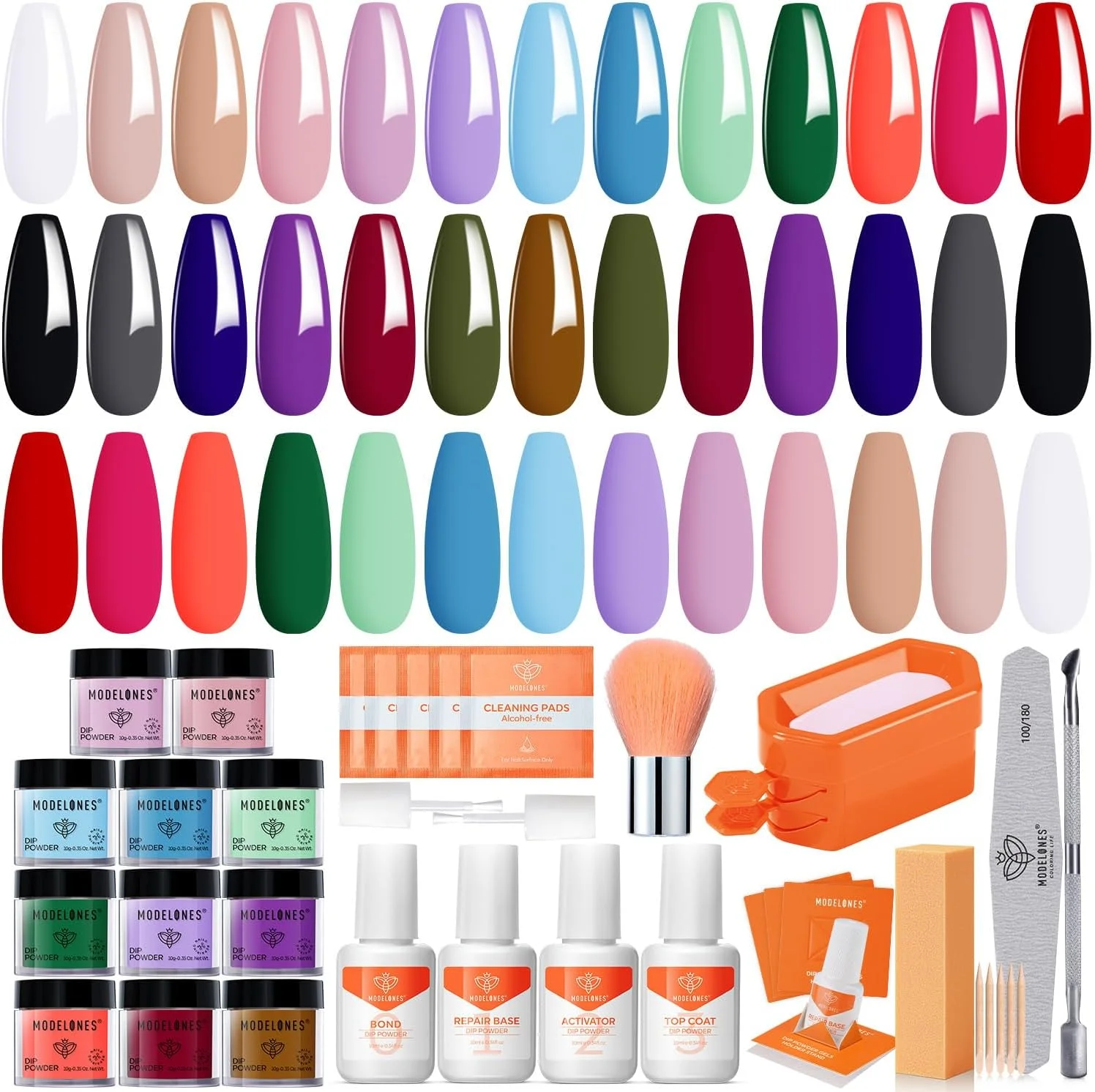 ست پودر دیپ ناخن 20 رنگ Modelones، ست مبتدی پودر دیپ ناخن، سیستم پودر اکریلیک مانیکور DIY با فعال کننده مایع ضروری، بیس و تاپ دیپ برای مبتدیان ست پودر دیپ ناخن 20 رنگ Modelones، ست مبتدی پودر دیپ ناخن، سیستم پودر اکریلیک مانیکور DIY با فعال کننده مایع ضروری، بیس و تاپ دیپ برای مبتدیان