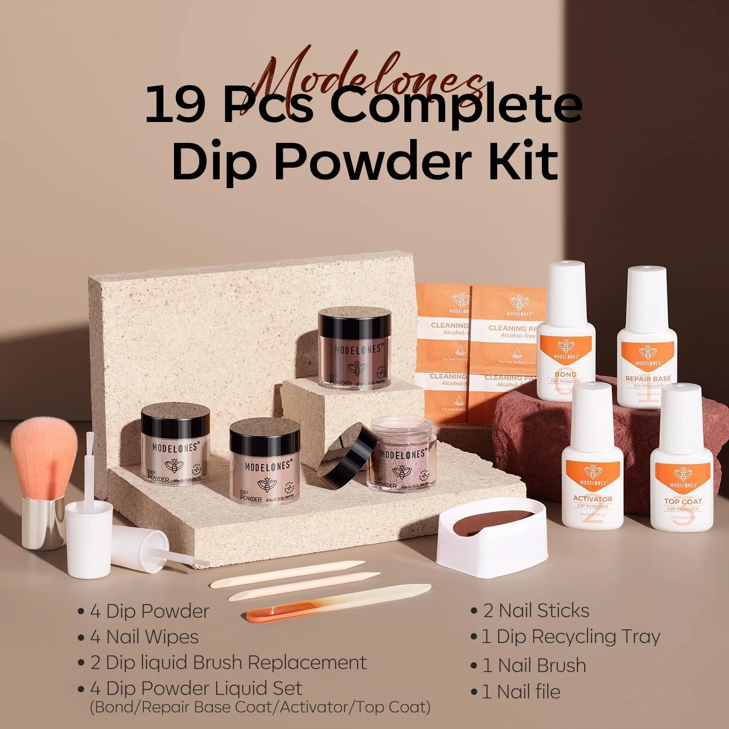 ست پودر کاشت ناخن Modelones، شامل 4 رنگ صورتی، قهوه ای و بژ، ست مبتدی پودر کاشت ناخن به همراه ست مایع ست پودر کاشت ناخن Modelones، شامل 4 رنگ صورتی، قهوه ای و بژ، ست مبتدی پودر کاشت ناخن به همراه ست مایع