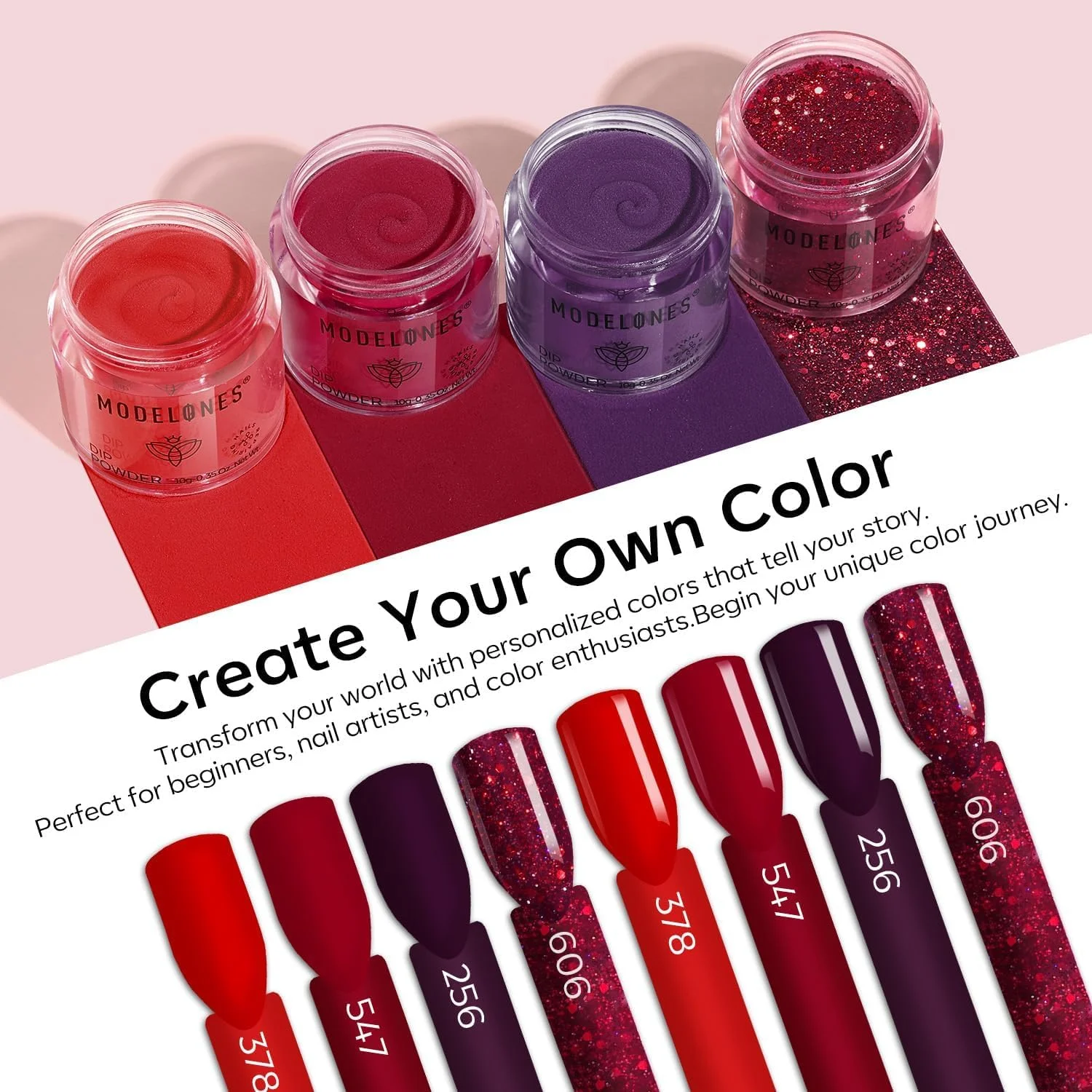 ست پودر دیپ ناخن Modelones - مجموعه شروع پودر اکلیلی 4 رنگ قرمز بنفش برای مبتدیان به همراه مایع پودر دیپ ست پودر دیپ ناخن Modelones - مجموعه شروع پودر اکلیلی 4 رنگ قرمز بنفش برای مبتدیان به همراه مایع پودر دیپ