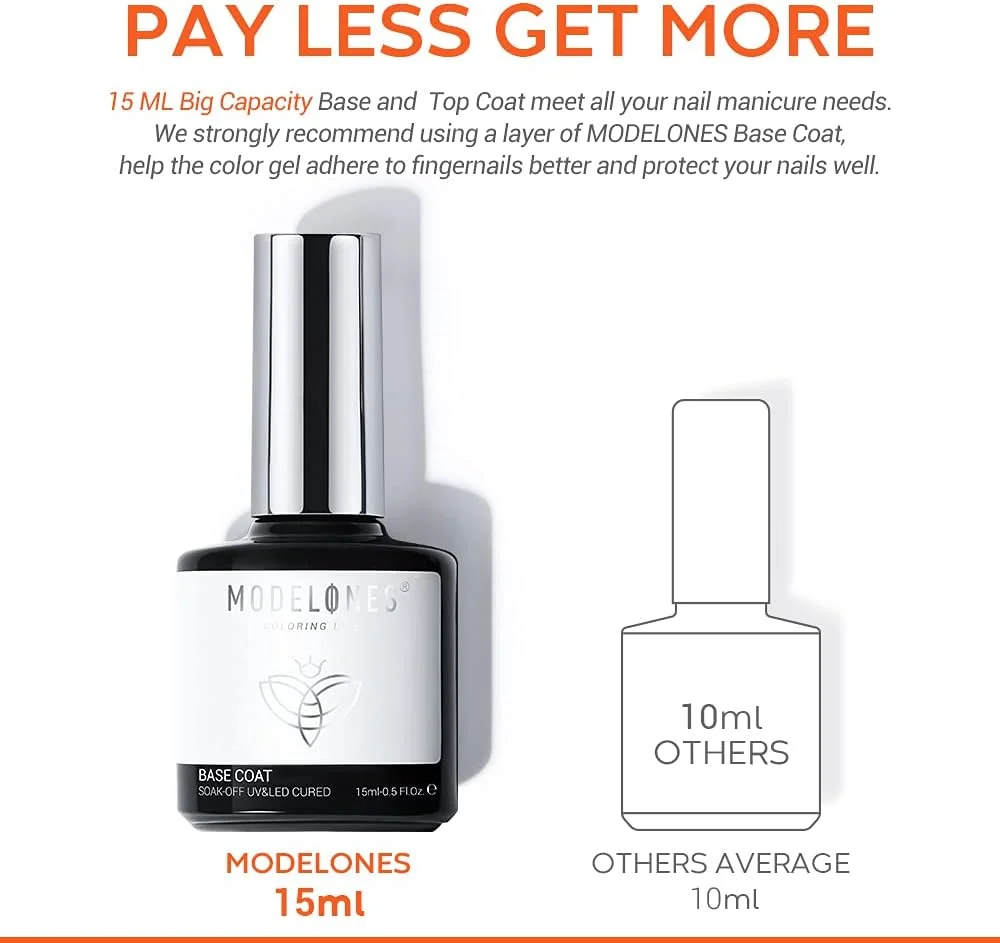 لاک پایه ژلی مدلونز 15 میلی لیتر برای لاک ژل، فرمولاسیون ارتقا یافته، ماندگاری طولانی، مناسب استفاده خانگی و سالن های ناخن لاک پایه ژلی مدلونز 15 میلی لیتر برای لاک ژل، فرمولاسیون ارتقا یافته، ماندگاری طولانی، مناسب استفاده خانگی و سالن های ناخن
