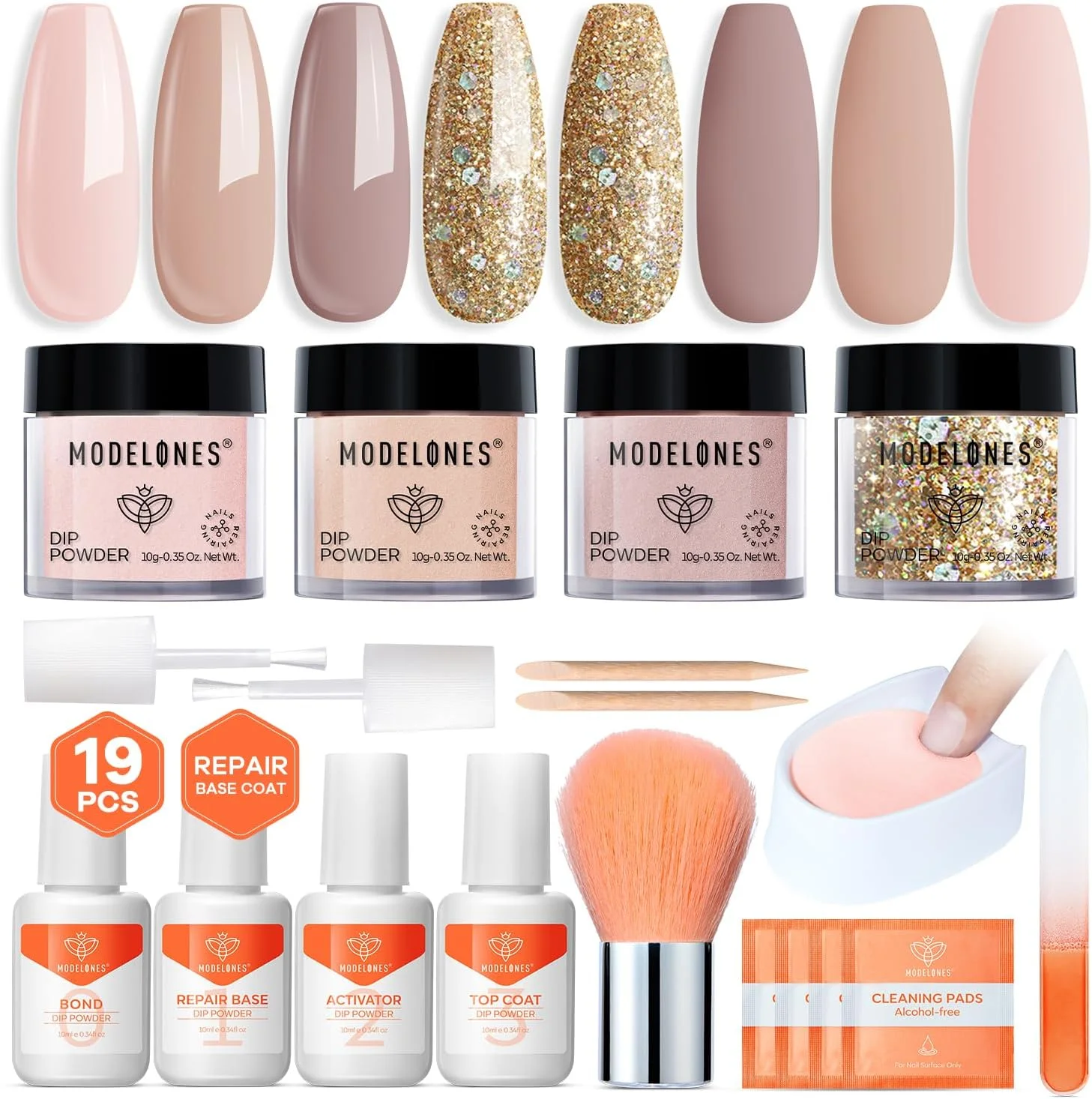 ست پودر دیپ ناخن Modelones، ۴ رنگ برهنه قهوه ای طلایی اکلیلی، ست مبتدی با مایع و لوازم جانبی کامل برای طراحی ناخن فرانسوی، سالن DIY در خانه ست پودر دیپ ناخن Modelones، ۴ رنگ برهنه قهوه ای طلایی اکلیلی، ست مبتدی با مایع و لوازم جانبی کامل برای طراحی ناخن فرانسوی، سالن DIY در خانه