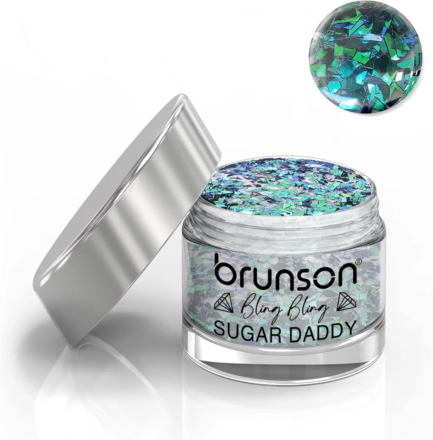 پودر اکریلیک مخلوط اکلیلی برونسون 30 گرمی، پودر ناخن براق برای ناخن های اکریلیک، پودر ناخن اکریلیک براق حرفه ای برای طراحی، مناسب برای استفاده در فصل بهار و تابستان BABS07