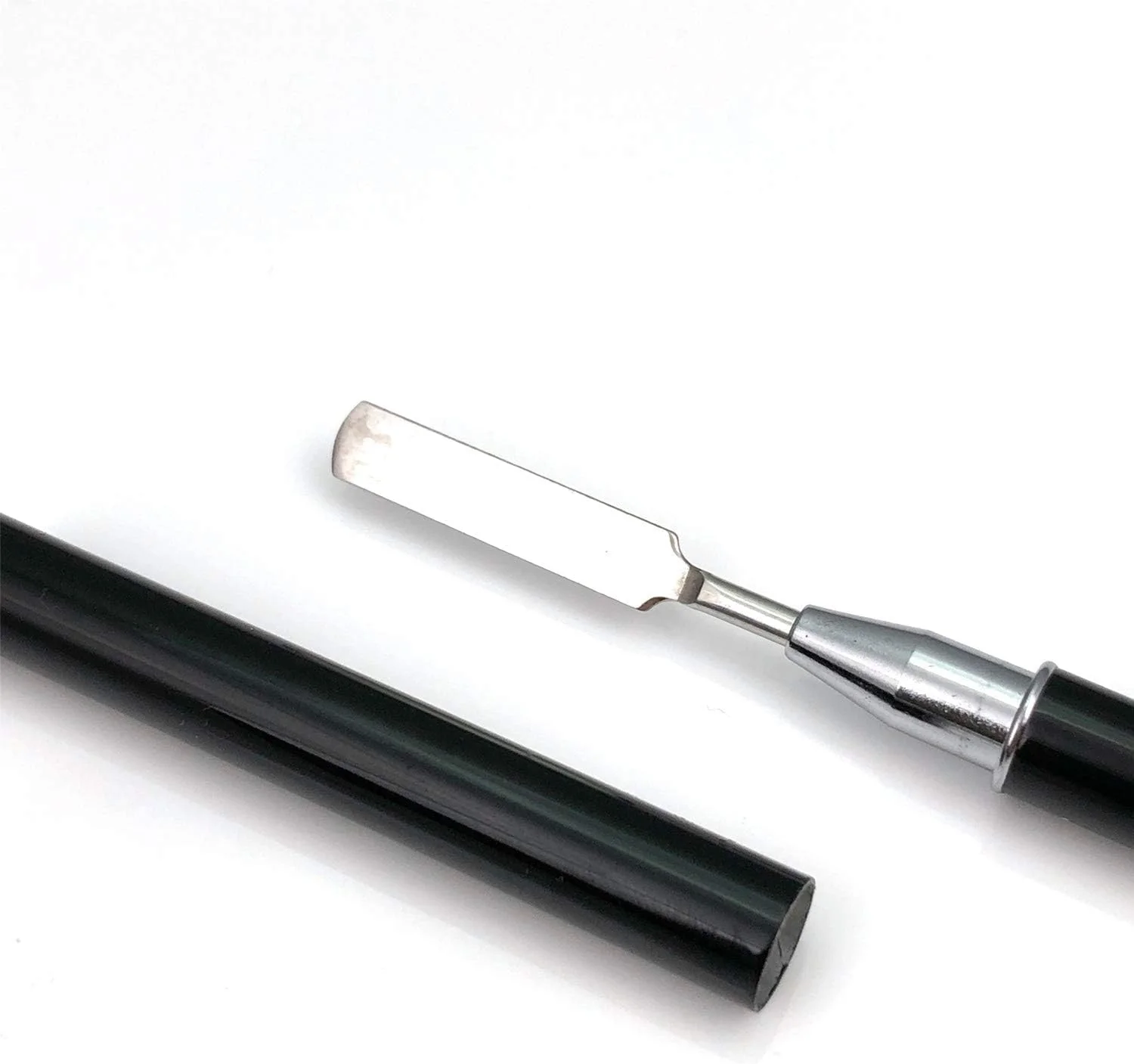 ابزار دو طرفه پلی ژل برانسون، برس و فشار دهنده، استیل ضد زنگ حرفه ای، ابزار برش پلی ژل 2 در 1، ابزار طراحی ناخن برای اکریلیک، ژل UV، کاردک اکستنشن ناخن (مشکی)