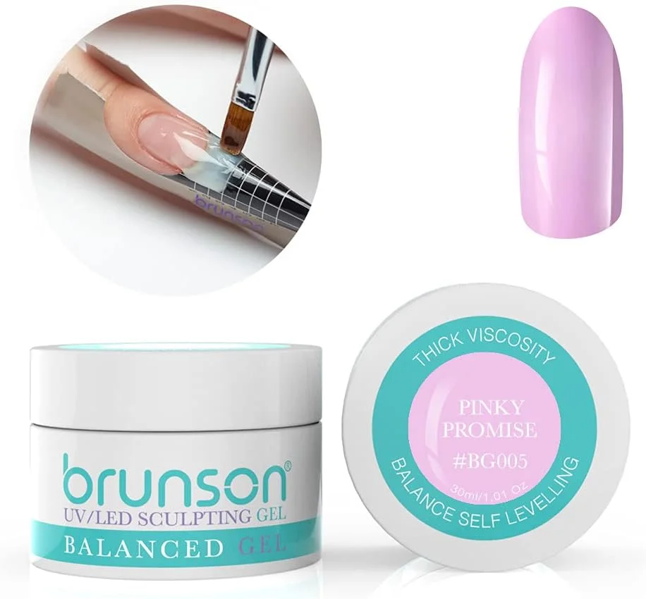 ژل بیلدر اسکالپتینگ ناخن برانسون، ژل بیلدر UV استتار اسکالپتینگ، ژل تراز متعادل، سیستم ژل اسکالپتینگ ناخن با نور UV LED، ژل مانیکور، ژل رابر، Pinky Promise BG005 30ml