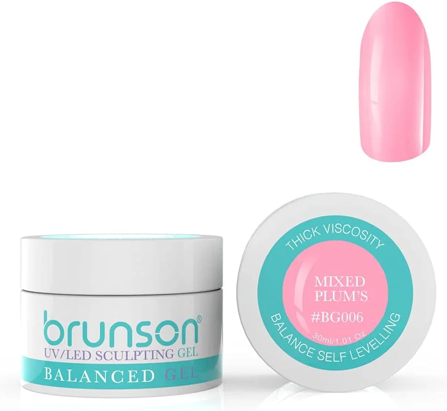 ژل کاشت ناخن، ژل بیلدر UV استتار، ژل تراز کننده متعادل، سیستم ژل کاشت ناخن با نور UV LED، ژل مانیکور رابر، 30 میلی لیتر، مخلوط BG006 آلو