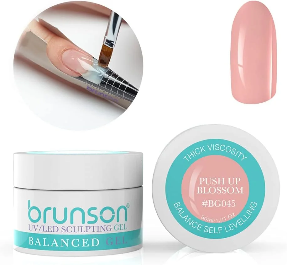 ژل کاشت ناخن برانسون، ژل بیلدر UV استتار، ژل تراز متعادل، سیستم ژل کاشت ناخن با نور UV LED، ژل مانیکور، ژل رابر 30 میل مدل PUSH UP BLOSSOM BG045