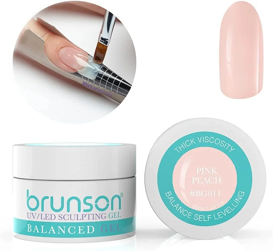 ژل بیلدر ناخن برای طراحی و فرم دهی، ژل UV با قابلیت پوشش دهی و ایجاد تعادل، مناسب سیستم ژل ناخن UV LED، ژل مانیکور، ژل رابر 30 میل - هلویی صورتی BG016