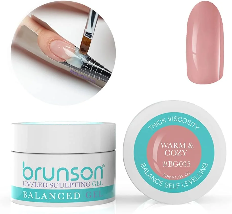 ژل بیلدر ناخن برانسون، ژل بیلدر UV استتار کننده، ژل تراز کننده متعادل، سیستم ژل بیلدر ناخن UV LED، ژل مانیکور، ژل رابر 30 میل - رنگ گرم و دنج BG035