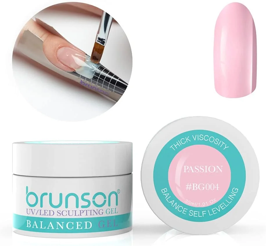 ژل کاشت ناخن برانسون، ژل بیلدر UV استتار، ژل تراز متعادل، سیستم ژل کاشت ناخن UV LED، ژل مانیکور، ژل رابر Passion BG004 30ml