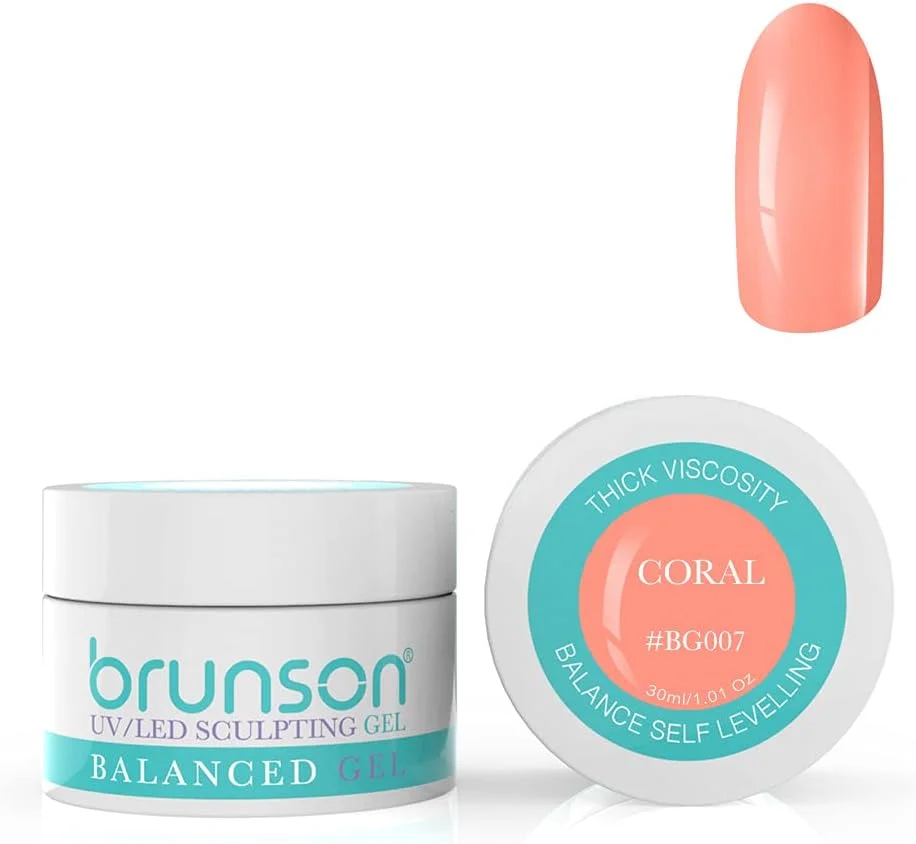 ژل بیلدر اسکالپتینگ ناخن برانسون، ژل بیلدر UV استتار اسکالپتینگ، ژل تراز متعادل، سیستم ژل اسکالپتینگ ناخن با نور UV LED، ژل مانیکور، ژل رابر 30 میل، مرجانی BG007