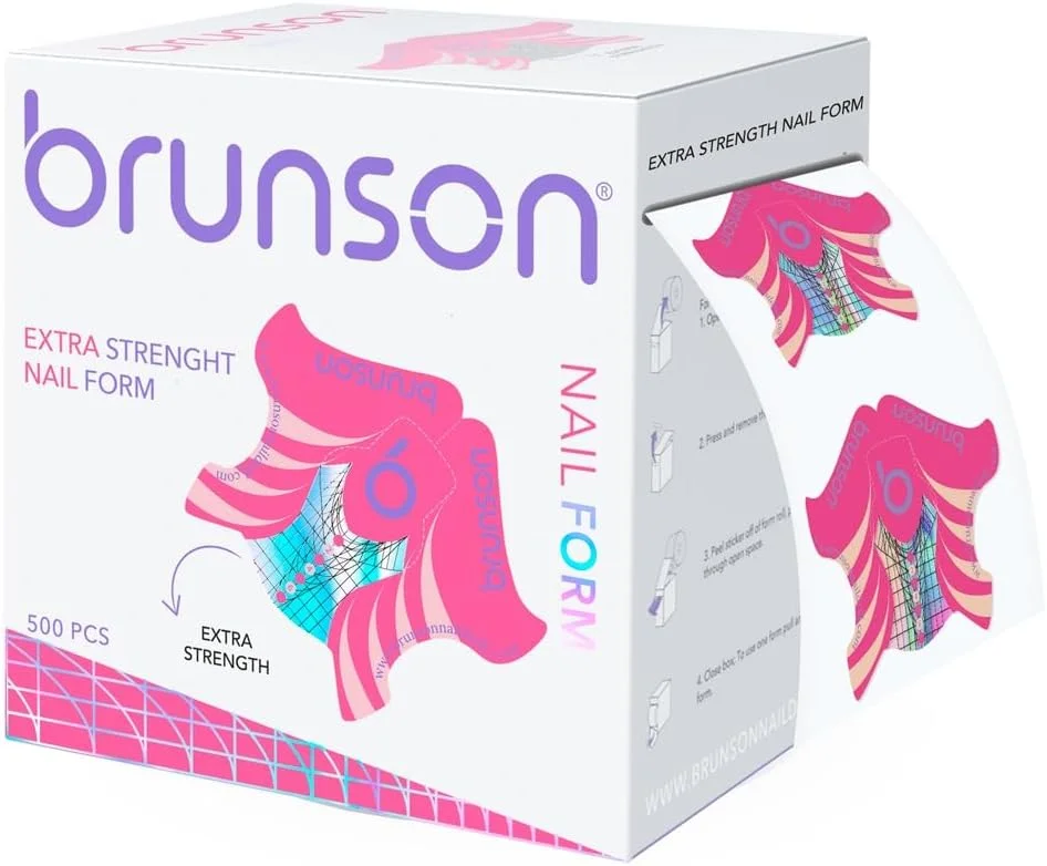 برچسب های راهنمای کاشت ناخن برانسون 500 عددی برای ناخن های اکریلیک