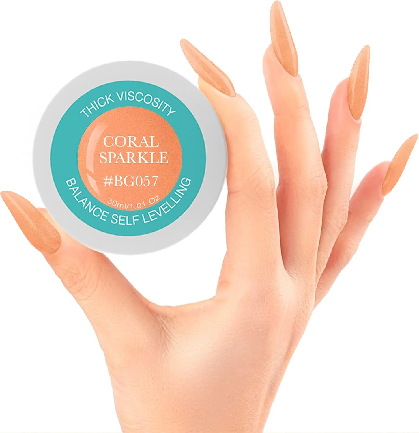 ژل بیلدر ناخن برانسون برای کاشت و طراحی ناخن، ژل بیلدر UV با قابلیت خودترازی، مناسب سیستم ژل UV LED، ژل مانیکور، ژل رابر، 30 میل، رنگ مرجانی اکلیلی BG057