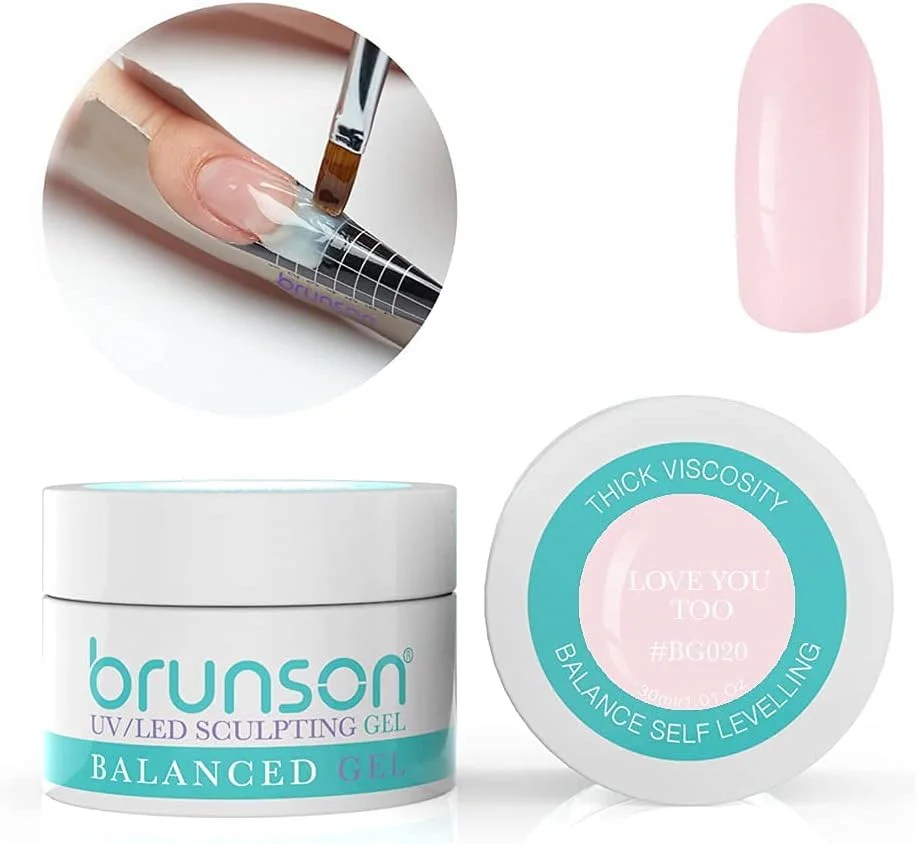 ژل بیلدر ناخن برانسون برای طراحی و کاشت ناخن، ژل UV بیلدر استتار، ژل متعادل کننده، سیستم ژل UV LED، ژل مانیکور، ژل رابر 30ml مدل Love You Too BG020