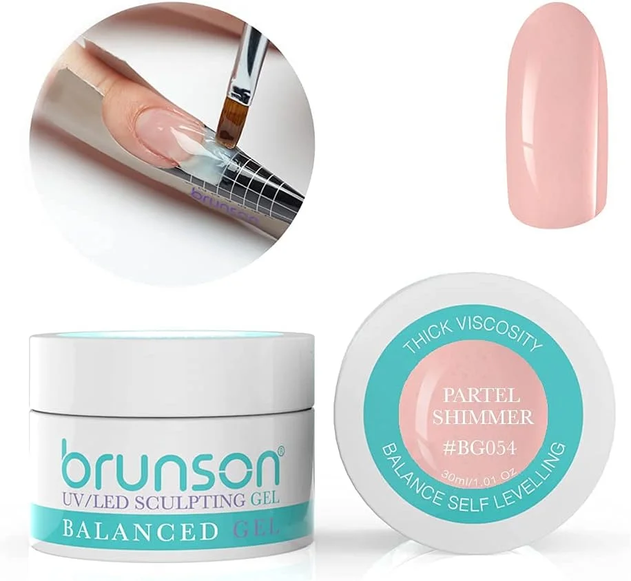 ژل بیلدر ناخن برانسون برای کاشت و طراحی ناخن، ژل بیلدر UV با قابلیت خودتراز شوندگی، مناسب سیستم ژل ناخن، حجم 30 میل، کد BG054