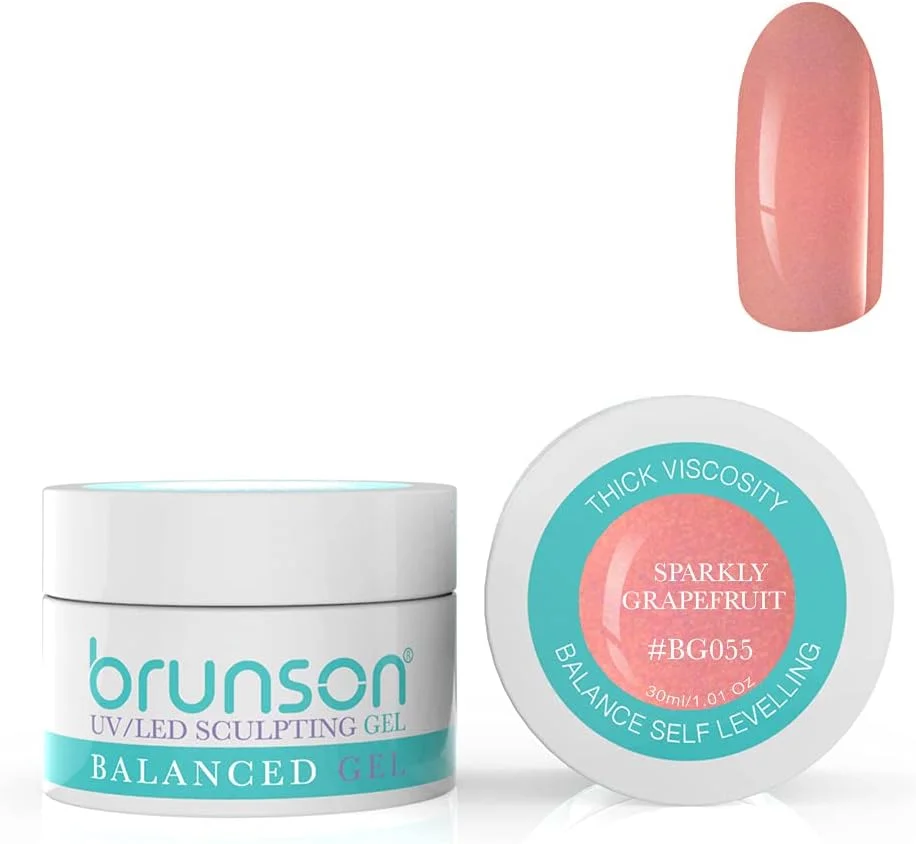ژل بیلدر ناخن برانسون، ژل بیلدر UV برای طراحی و فرم دهی ناخن، ژل متعادل کننده، سیستم ژل UV LED، ژل مانیکور، ژل رابر 30 میل، رنگ گریپ فروت درخشان BG055