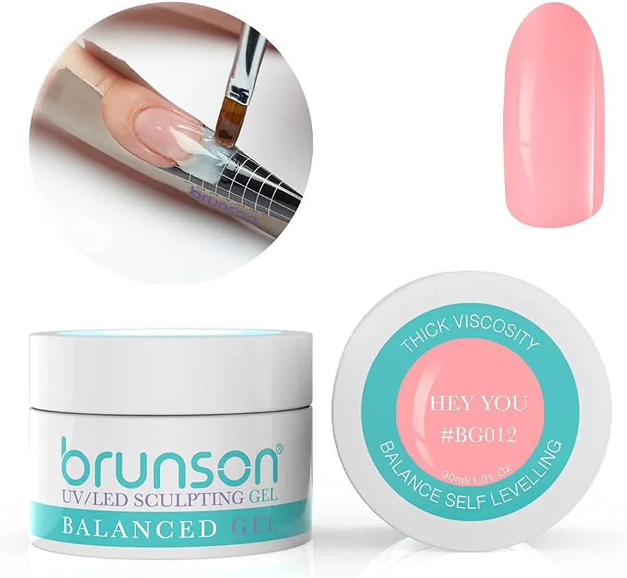 ژل بیلدر ناخن برانسون، ژل بیلدر UV استتار کننده، ژل تراز کننده متعادل، سیستم ژل بیلدر UV LED، ژل مانیکور، ژل رابر 30 میلی لیتر HEY YOU BG012