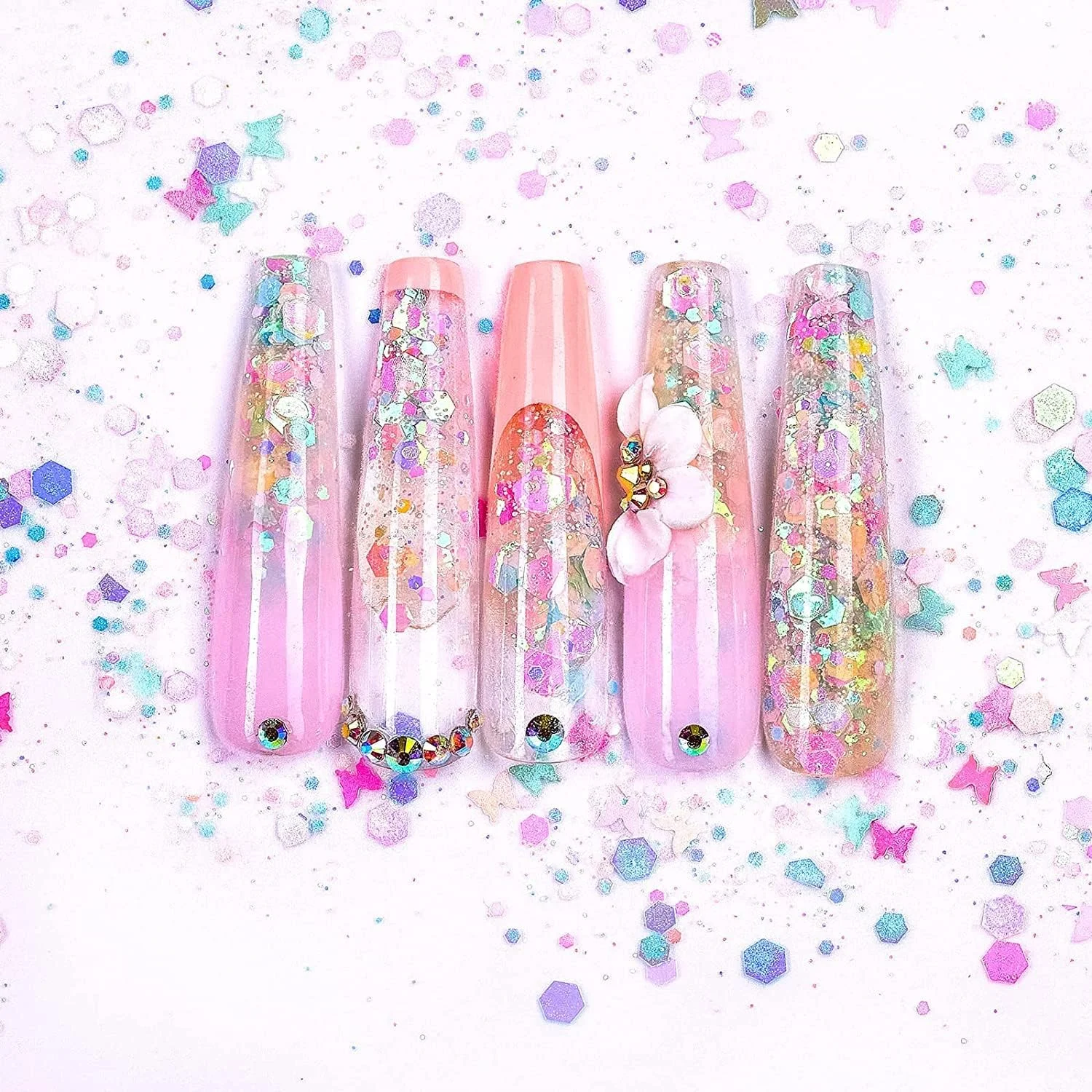 پودر اکریلیک ناخن برانسون، سیستم اکریلیک ناخن، پودرهای اکستنشن ناخن اکریلیک فرانسوی، پلیمر اکریلیک ناخن، پودر رنگدانه ناخن، پودر اکریلیک براق 30 گرم BXC001