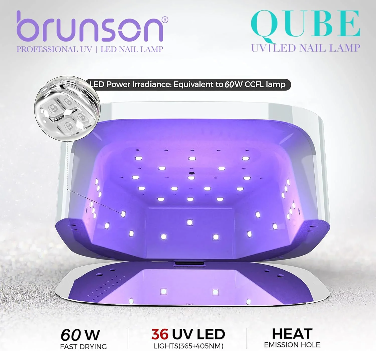 دستگاه خشک کن لاک ژل حرفه ای برونسون UV/LED، خشک کن ناخن Qube 60w سیمی UV برای سالن های مانیکور حرفه ای، ناخن، لاک، کیورینگ، مانیکور، پدیکور، ابزار طراحی ناخن، سفید دستگاه خشک کن لاک ژل حرفه ای برونسون UV/LED، خشک کن ناخن Qube 60w سیمی UV برای سالن های مانیکور حرفه ای، ناخن، لاک، کیورینگ، مانیکور، پدیکور، ابزار طراحی ناخن، سفید