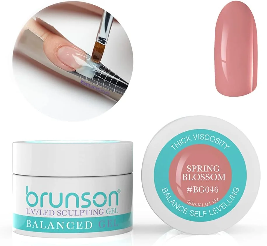 ژل بیلدر ناخن Brunson برای طراحی و کاشت ناخن، ژل UV بیلدر استتار، ژل متعادل کننده UV LED، سیستم ژل طراحی ناخن، ژل مانیکور، ژل رابر 30ml SPRING BLOSSOM BG046