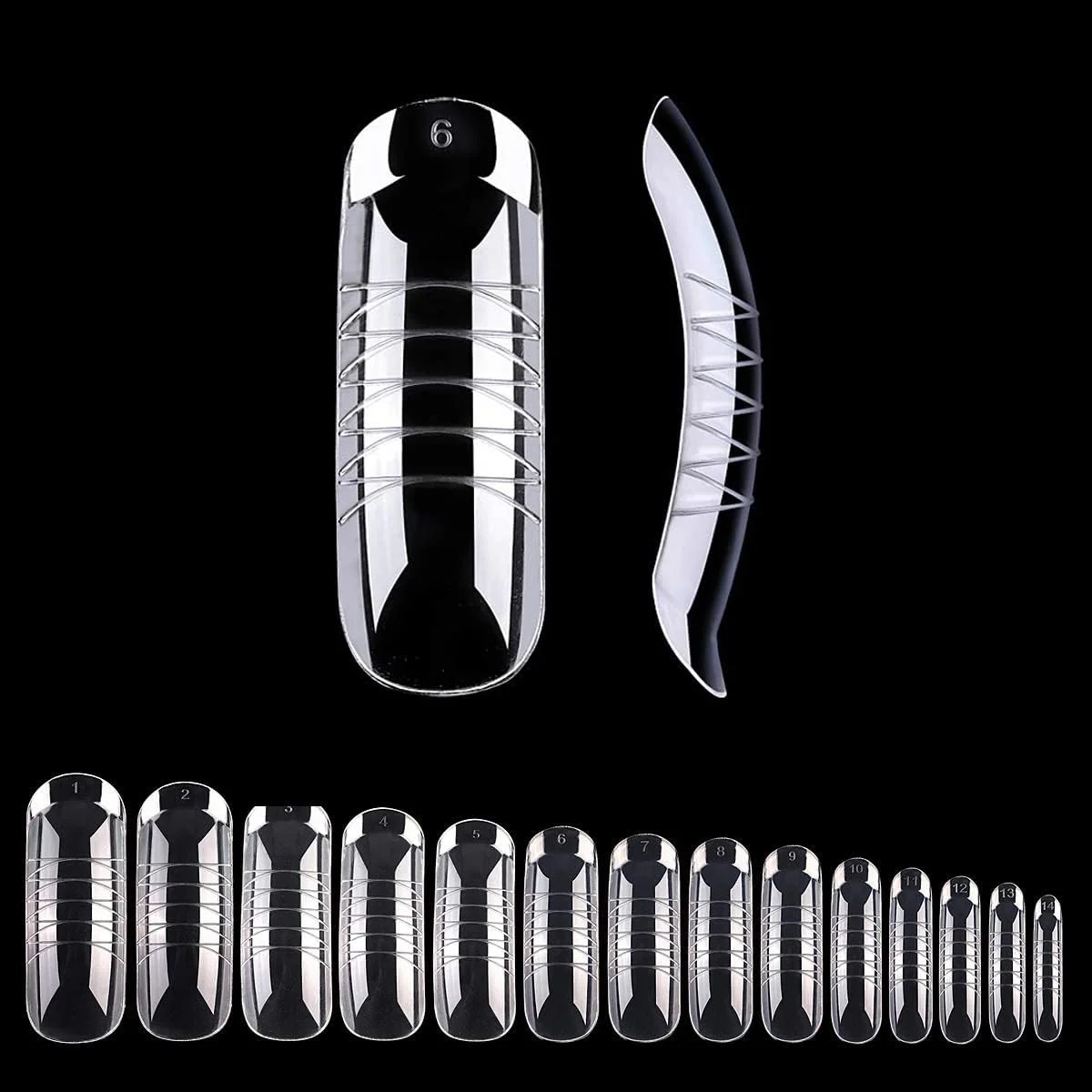 گیره های فرم دهی سریع ناخن پلی ژل برانسون، به همراه 120 عدد قالب ناخن برای ست اکستنشن ناخن پلی ژل، گیره اکستنشن، گیره نگهدارنده، اکستنشن، UV LED، ابزار ساخت و طراحی ناخن، 10 عدد، 11 سایز