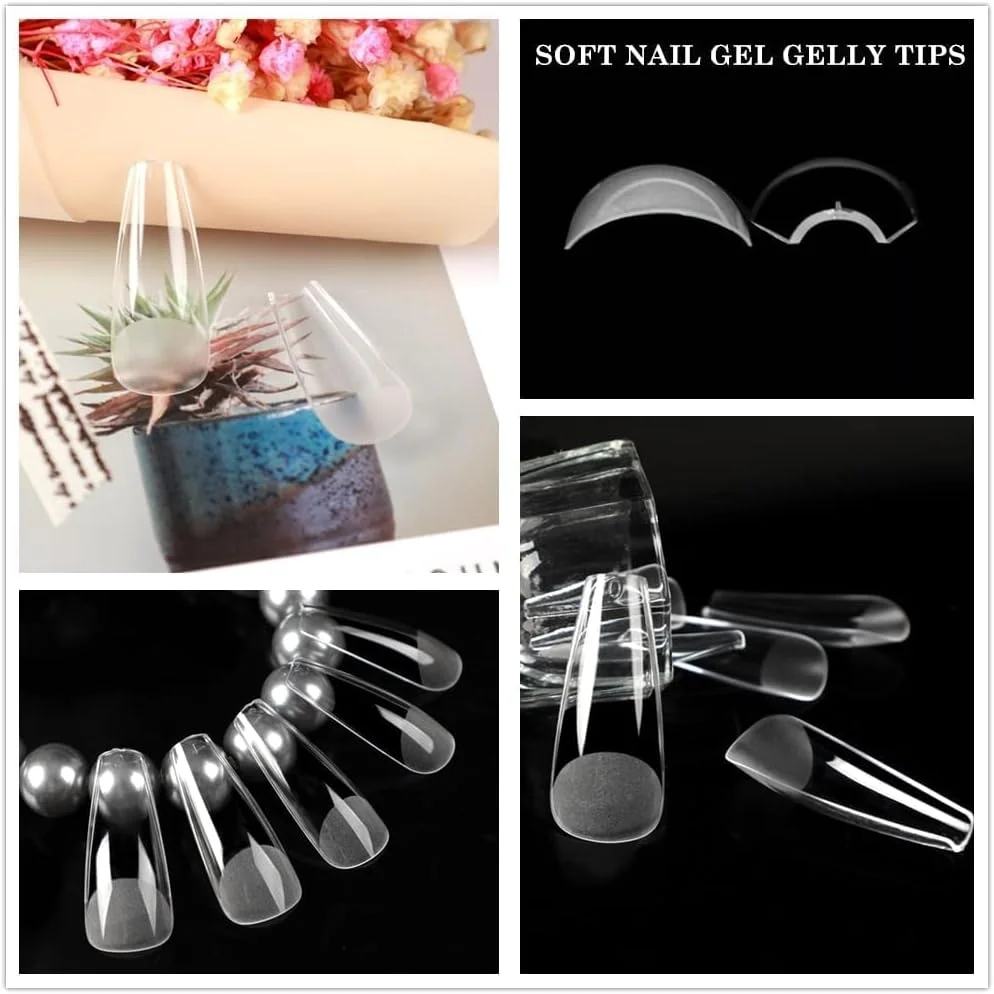 کیت تیپ ناخن ژله ای نرم و شفاف Brunson برای کاشت ناخن، 550 عدد تیپ ژله ای تابوتی بلند و شفاف، تیپ ناخن مصنوعی PMMA از قبل بافر شده، 12 سایز کیت تیپ ناخن ژله ای نرم و شفاف Brunson برای کاشت ناخن، 550 عدد تیپ ژله ای تابوتی بلند و شفاف، تیپ ناخن مصنوعی PMMA از قبل بافر شده، 12 سایز