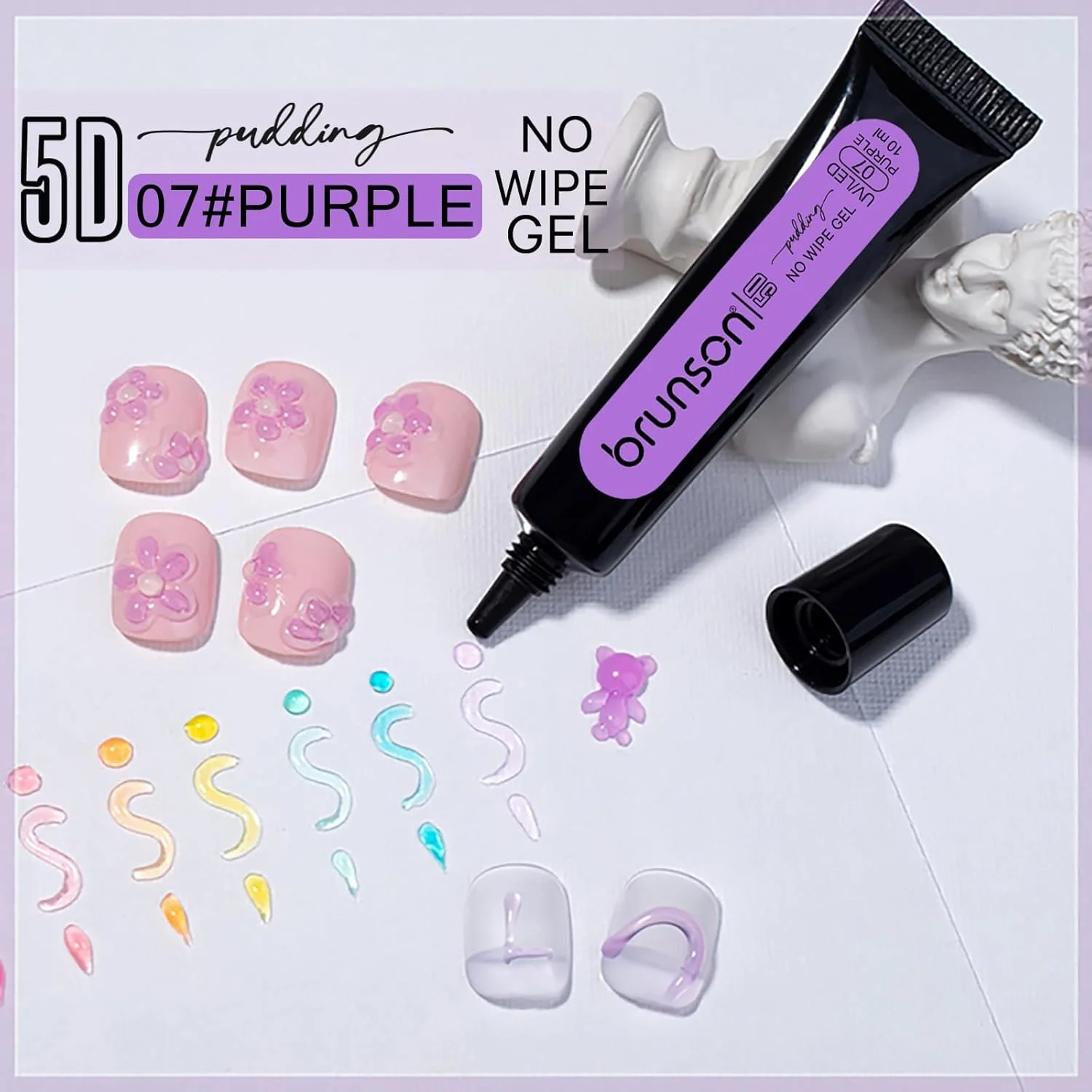 ژل بیلدر برانسون، ژل اکستنشن ناخن شفاف، ژل پودر کروم ناخن، ژل بیلدر اکستنشن ناخن برای مانیکور ناخن با قابلیت خیساندن و خشک شدن با LED/UV