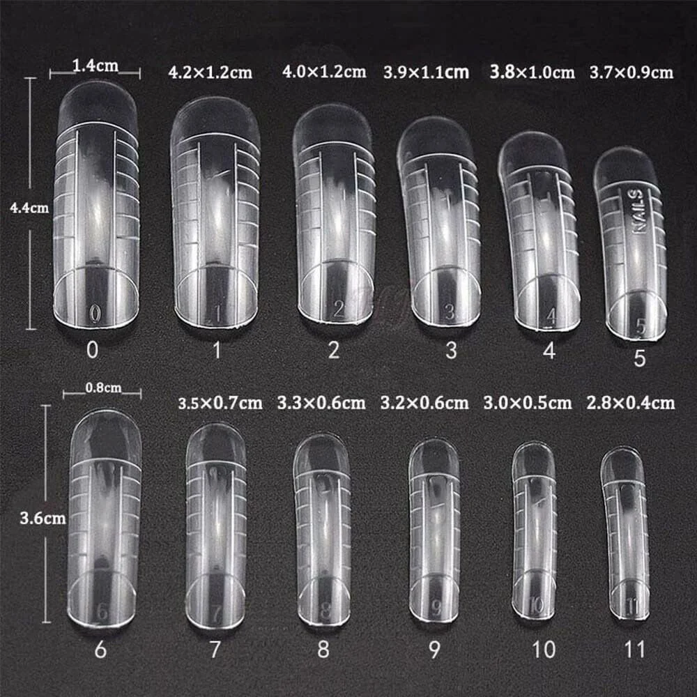 گیره های فرم دهی سریع ناخن ژلی برونسون به همراه 120 عدد قالب ناخن برای ست اکستنشن ناخن ژلی، گیره های اکستنشن، گیره های نگهدارنده، اکستنشن ناخن با UV LED، مناسب برای مانیکور خانگی، 10 عدد در 11 سایز