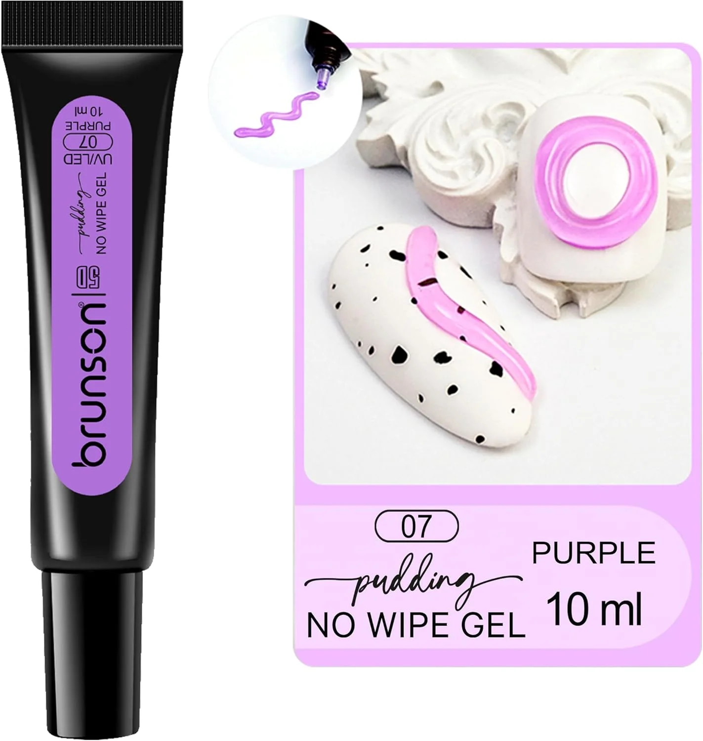 ژل بیلدر برانسون، ژل اکستنشن ناخن شفاف، ژل پودر کروم ناخن، ژل بیلدر اکستنشن ناخن برای مانیکور ناخن با قابلیت خیساندن و خشک شدن با LED/UV