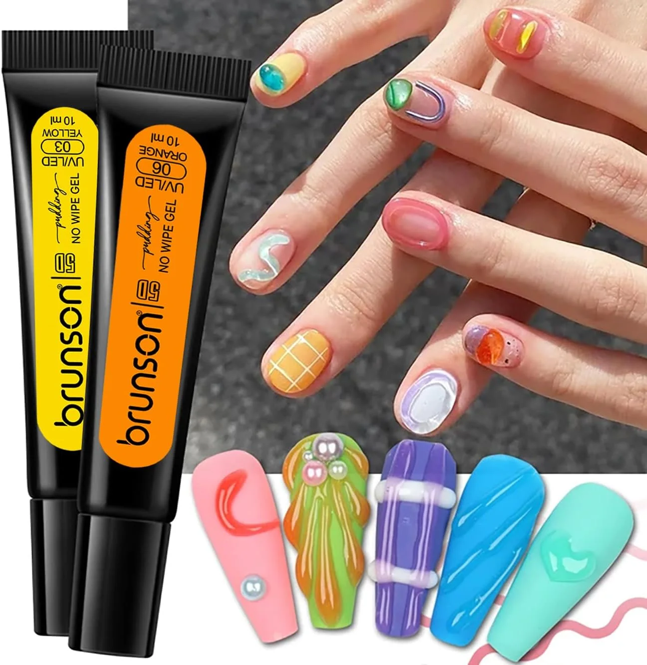 ژل بیلدر برانسون، ژل اکستنشن ناخن شفاف، ژل پودر کروم ناخن، ژل بیلدر اکستنشن ناخن برای خیساندن ناخن ها در هنر طراحی ناخن با ژل LED/UV