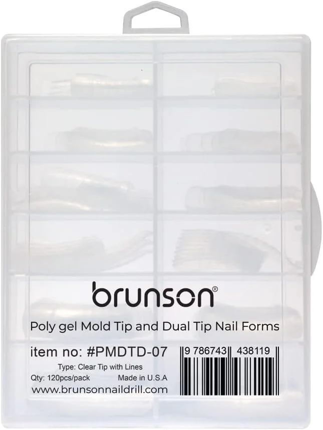 گیره های فرم دهی سریع ناخن ژلی برونسون به همراه 120 عدد قالب ناخن برای ست اکستنشن ناخن ژلی، گیره های اکستنشن، گیره های نگهدارنده، اکستنشن ناخن با UV LED، مناسب برای مانیکور خانگی، 10 عدد در 11 سایز
