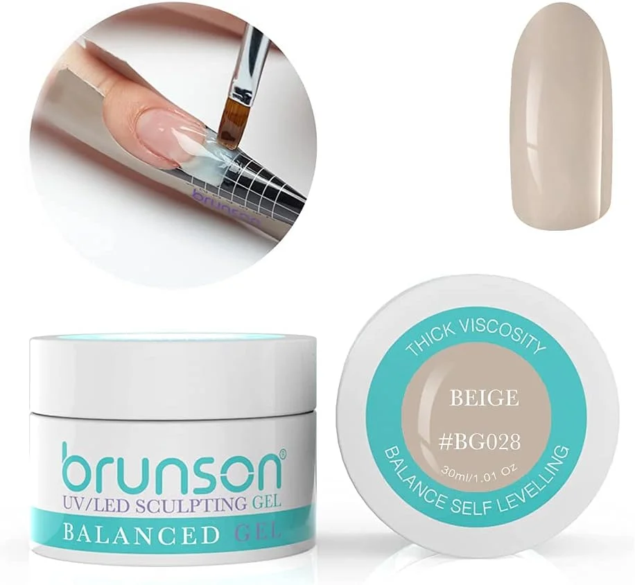 ژل بیلدر ناخن برانسون، ژل UV برای طراحی و کاشت ناخن، سیستم ژل، ژل مانیکور، ژل رابر 30 میل، بژ BG028