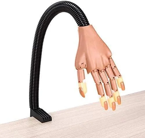 دست تمرین ناخن حرفه ای برونسون، دست مانکن متحرک و انعطاف پذیر برای تمرین طراحی ناخن، مناسب برای ناخن های اکریلیک، ناخن مصنوعی، ابزار طراحی ناخن و طراحی ناخن DIY