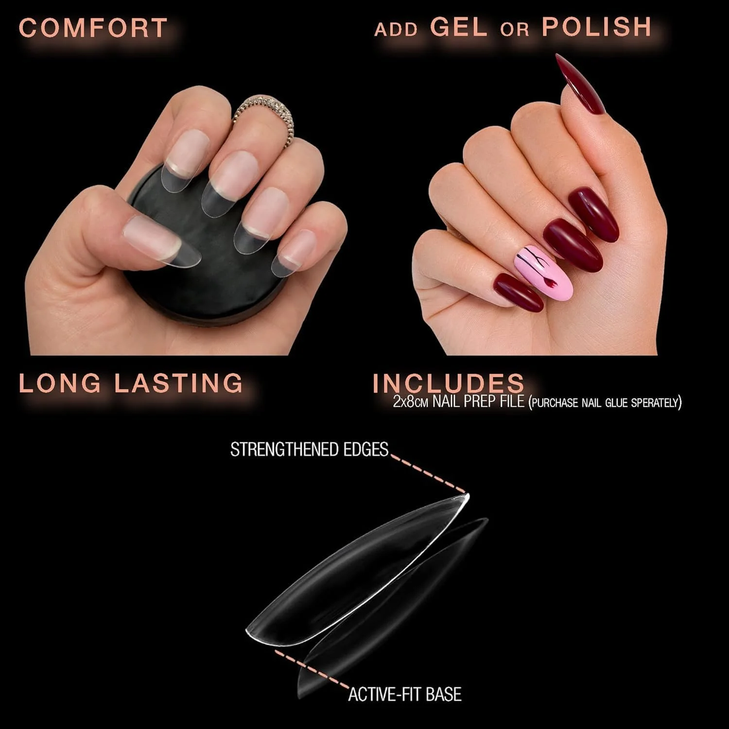 تیپ ناخن ژلی Brunson، فرم گرد بلند، مناسب ناخن های تابستانی، 500 عدد تیپ ناخن ژلی نرم از پیش فرم داده شده، پوشش کامل و شفاف، مناسب لاک ژل، قابلیت خیساندن آسان، اکستنشن ناخن آسان، ناخن های مصنوعی اکریلیک تیپ ناخن ژلی Brunson، فرم گرد بلند، مناسب ناخن های تابستانی، 500 عدد تیپ ناخن ژلی نرم از پیش فرم داده شده، پوشش کامل و شفاف، مناسب لاک ژل، قابلیت خیساندن آسان، اکستنشن ناخن آسان، ناخن های مصنوعی اکریلیک