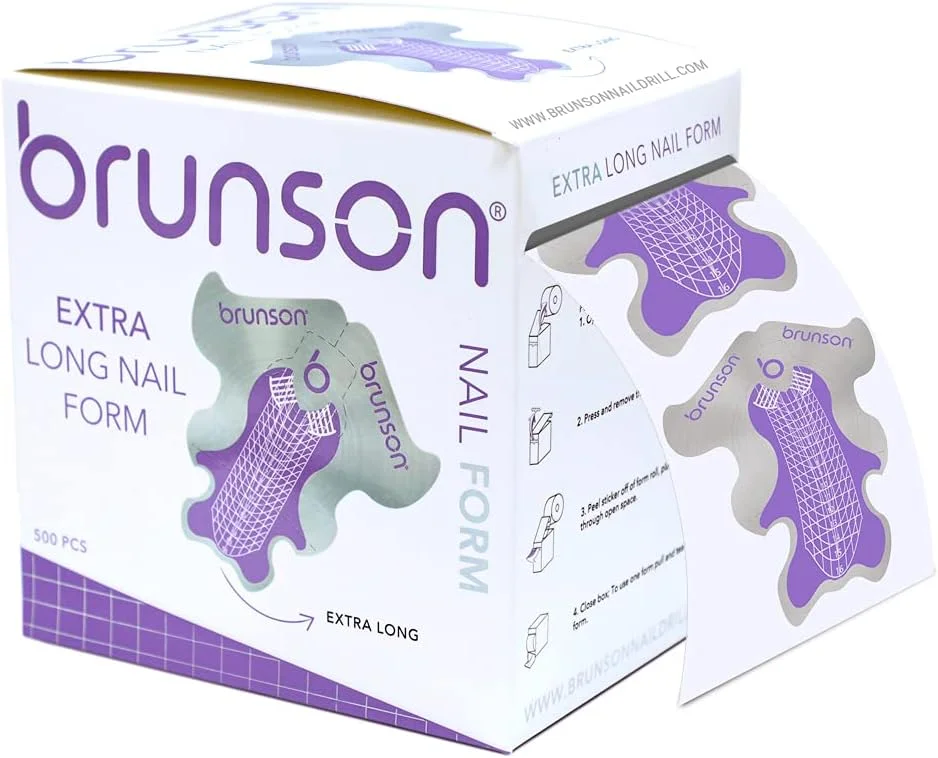 500 عدد فرم ناخن اکریلیک حرفه ای برانسون طرح قلب، طراحی ناخن اکریلیک، لوازم جانبی ابزار اکستنشن ناخن