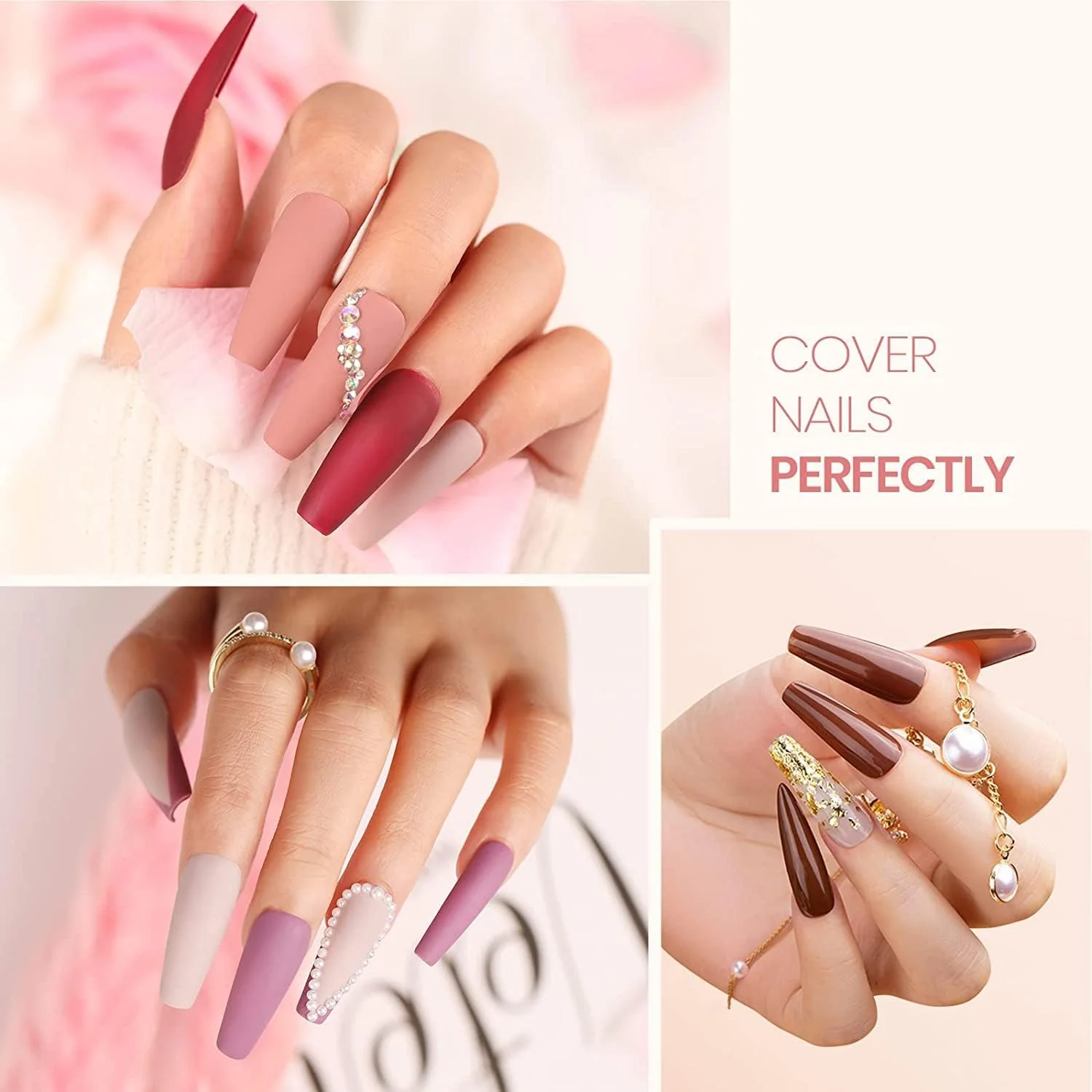 کیت نوک ژل نرم Brunson، کیت نوک پوشش کامل برای اکستنشن ناخن با قابلیت خیساندن، 500 عدد نوک ناخن ژل نرم شفاف، نوک ناخن ژل نرم شفاف تابوتی متوسط C-منحنی، ناخن های مصنوعی فشاری در 11 سایز