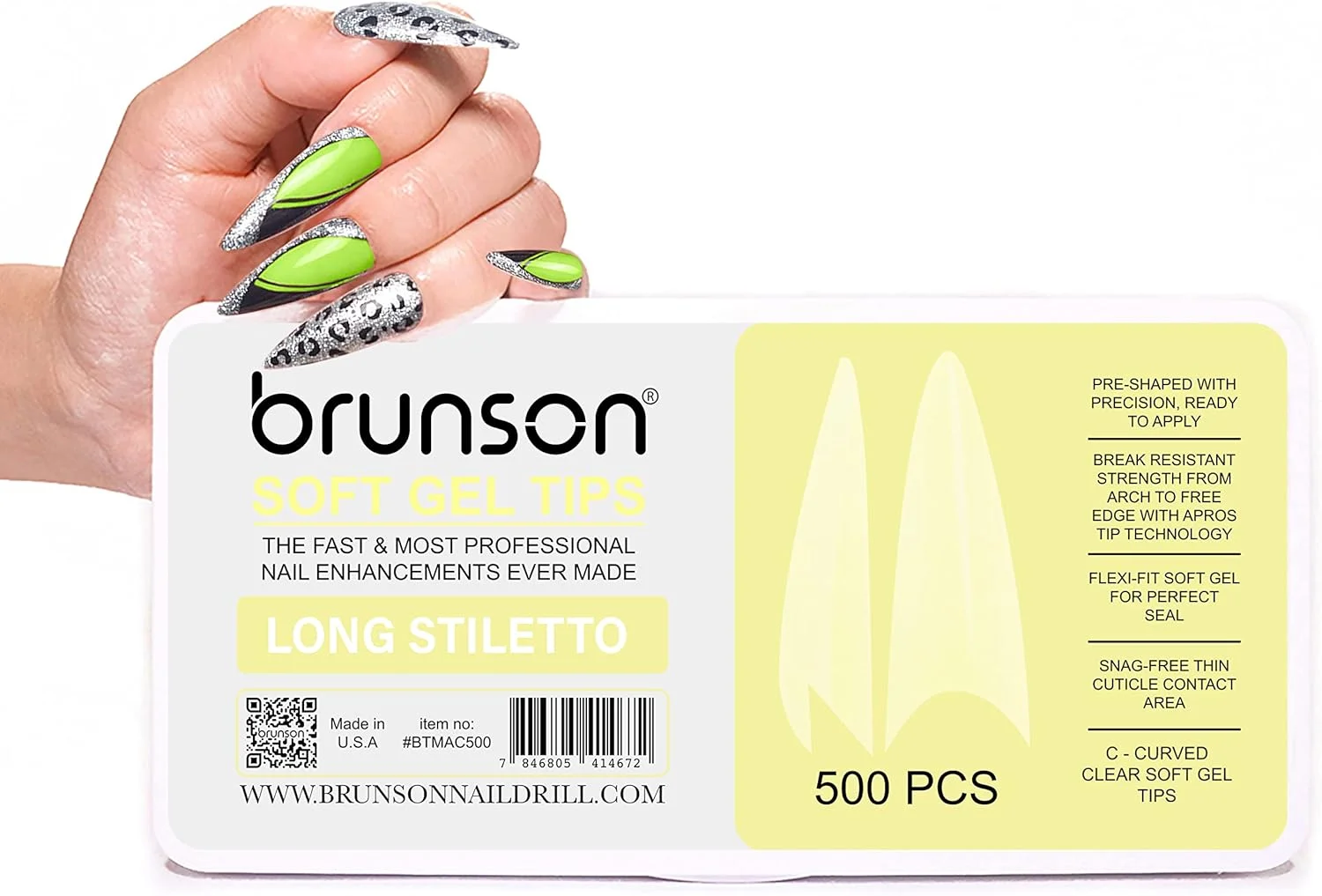 نکات ناخن برانسون 500 عددی، ناخن های مصنوعی، ژل نرم شفاف، ناخن های بلند استیلتو C-منحنی، نوک ناخن فرانسوی شفاف، ناخن های مصنوعی با جعبه، اکستنشن ناخن مصنوعی برای سالن های ناخن و هنر ناخن DIY BTMAC500 نکات ناخن برانسون 500 عددی، ناخن های مصنوعی، ژل نرم شفاف، ناخن های بلند استیلتو C-منحنی، نوک ناخن فرانسوی شفاف، ناخن های مصنوعی با جعبه، اکستنشن ناخن مصنوعی برای سالن های ناخن و هنر ناخن DIY BTMAC500