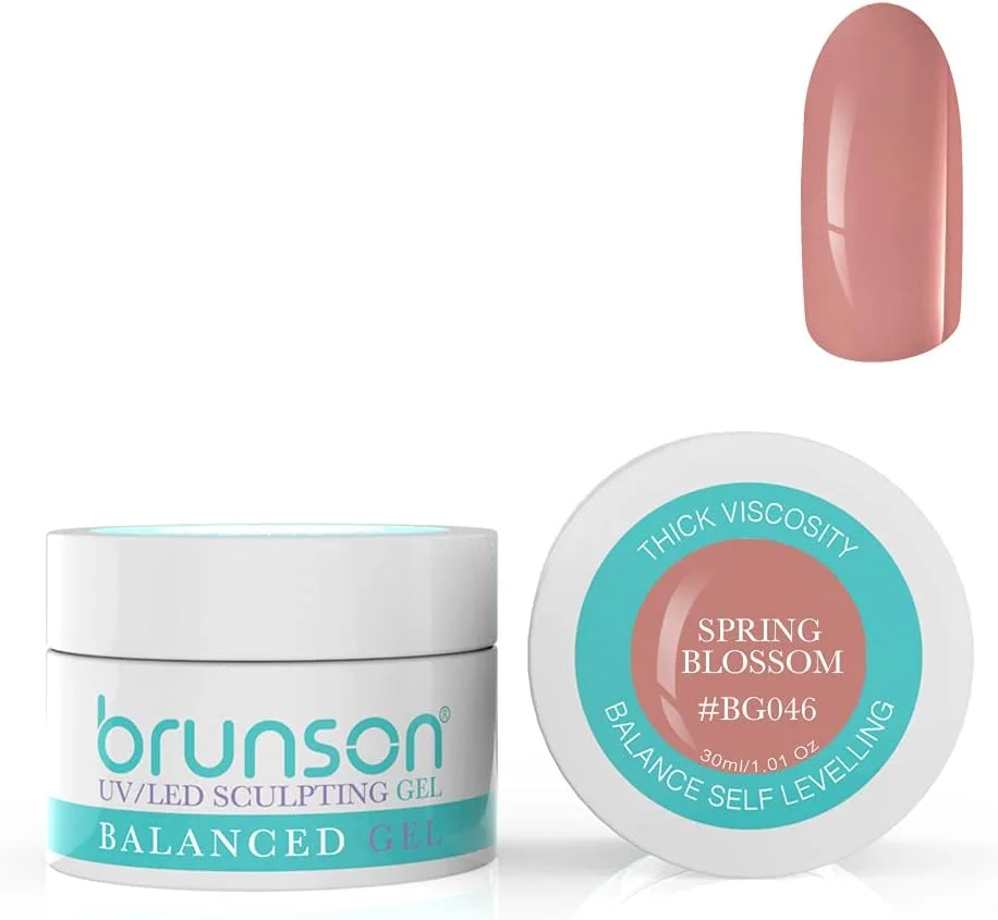 ژل بیلدر ناخن برانسون برای طراحی و کاشت ناخن، ژل بیلدر UV با قابلیت پوشانندگی و خودتراز شوندگی، مناسب سیستم ژل UV LED، ژل مانیکور، ژل رابر، 30 میل، به رنگ شکوفه بهاری BG046