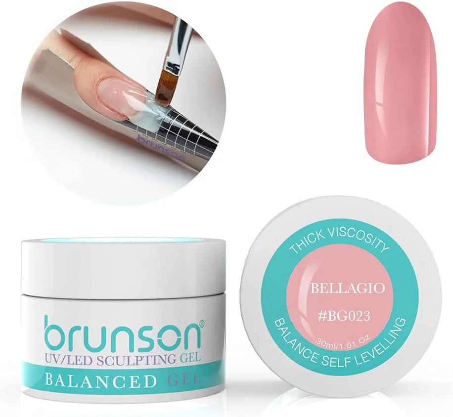 ژل بیلدر ناخن برانسون، ژل بیلدر UV استتار، ژل تراز متعادل، سیستم ژل بیلدر UV LED، ژل مانیکور، ژل رابر 30ml BELLAGIO BG023