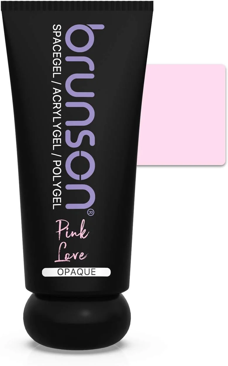 پلی ژل ناخن برانسون مدل Pink Love Opaque - ژل اکستنشن ناخن پلی 50 گرمی، ابزار تقویت و ضخیم کننده ناخن