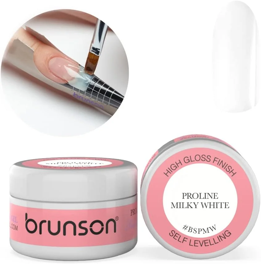 ژل خود تراز کننده ناخن برونسون، ژل کاشت ناخن، استتار، سیستم کاشت ناخن UV LED، ژل مانیکور، ژل کاشت ناخن UV/LED، ژل بیلدر ناخن 30 میلی لیتر BSPMW