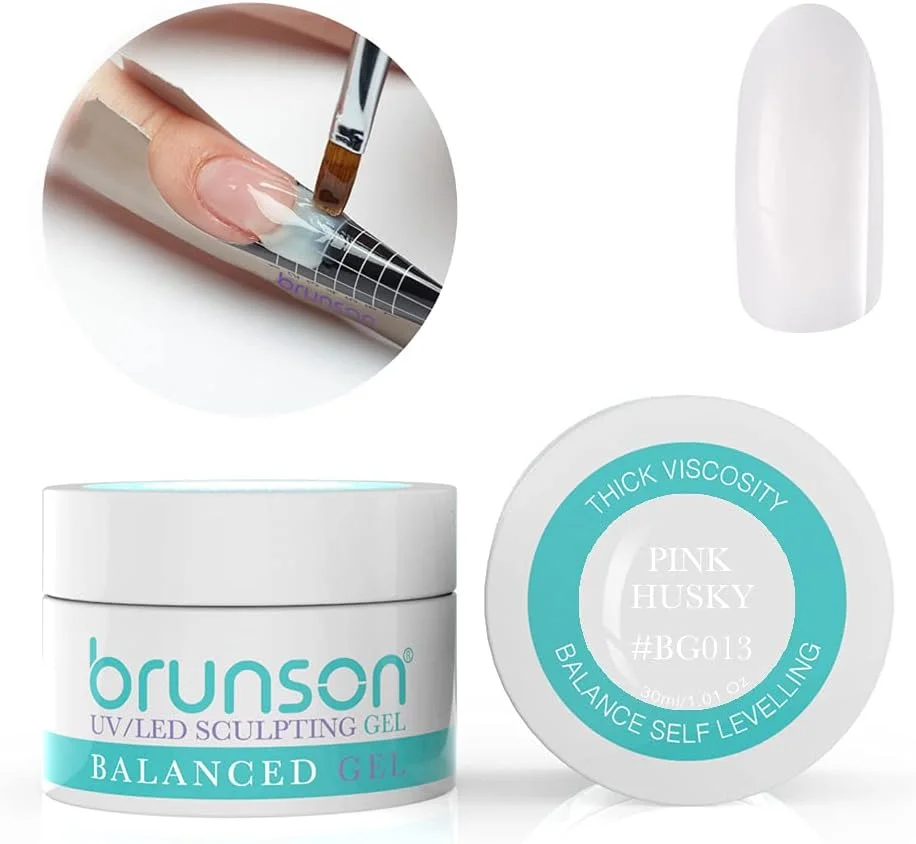 ژل کاشت ناخن برانسون، ژل بیلدر UV استتار، ژل تراز متعادل، سیستم ژل کاشت ناخن با نور UV LED، ژل مانیکور، ژل رابر 30 میل، صورتی هاسکی BG013