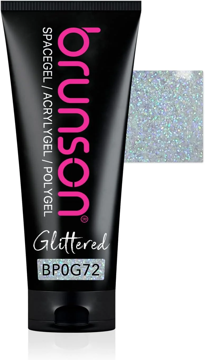 ژل اکستنشن پلی ناخن برانسون، 60 گرم ژل ساز اکلیلی، ژل سخت ساز اکستنشن ناخن بدون فرم ناخن ساز، آسان برای هنر ناخن DIY در خانه و سالن ناخن حرفه ای